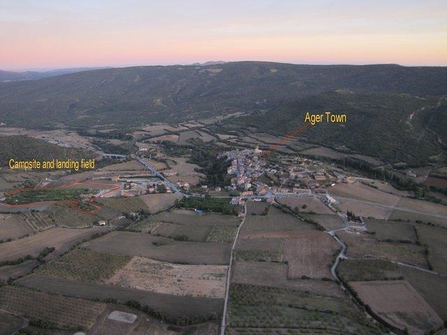 Ager town, campsite and landing field